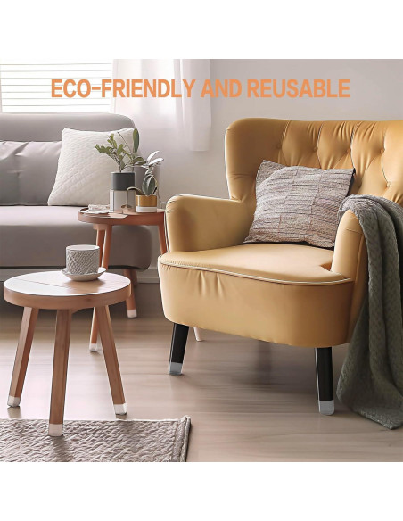 16 Protectores de Patas de Silla Silicona Transparente Antideslizantes