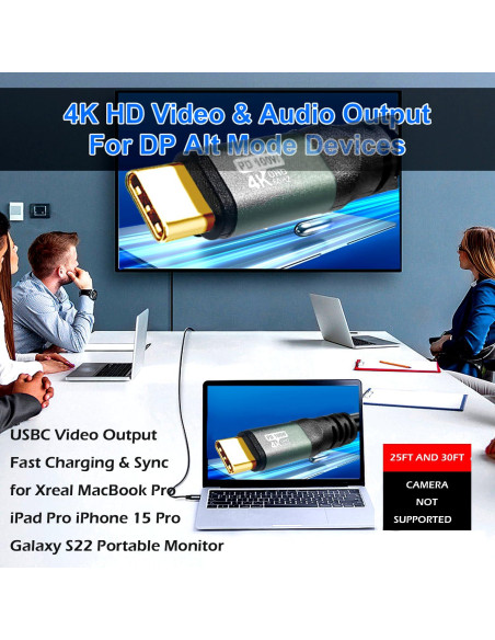 Cable USB-C a USB-C YOTETION 4K 60Hz 4.57m 100W Carga Rápida