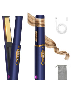 Plancha de Pelo Inalámbrica OBEST 2 en 1 con Tapa de Seguridad