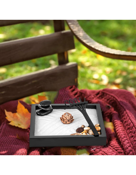 Kit Jardín Zen de Escritorio NIUBBI 15x15 cm con Flor de Loto