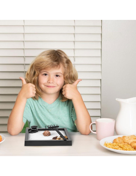 Kit Jardín Zen de Escritorio NIUBBI 15x15 cm con Flor de Loto