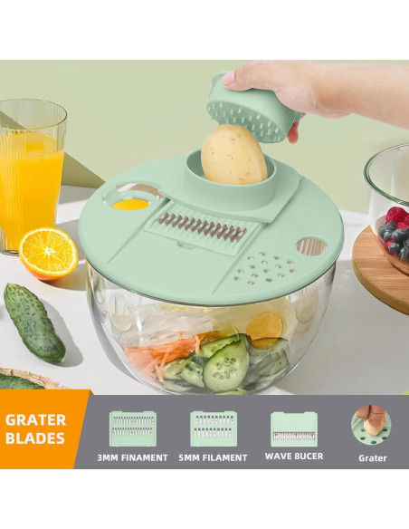 Escurridor de Lechuga Multifuncional Sayihexihe 5.3L Verde