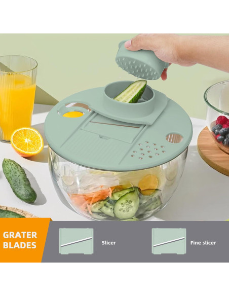 Escurridor de Lechuga Multifuncional Sayihexihe 5.3L Verde