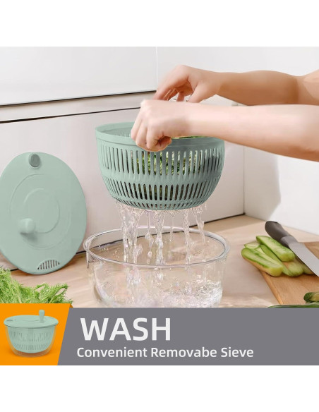 Escurridor de Lechuga Multifuncional Sayihexihe 5.3L Verde