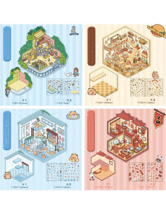 18 Juegos de Pegatinas 3D DIY Genérico para Mini Escenas 2