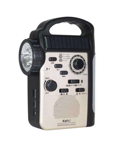 Linterna de Camping Kaito KA340 Solar Dynamo LED Radio Bluetooth