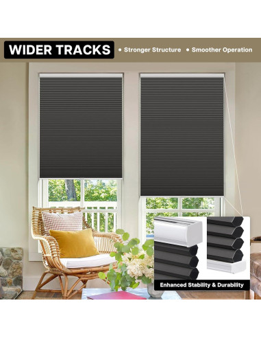 Cortinas Celulares Sin Cuerda LazBlinds 48x91 cm Opacas Negro