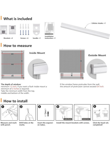 Cortinas Celulares Sin Cuerda LazBlinds 48x91 cm Opacas Negro