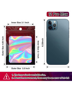 Bolsas de Empaque Reutilizables HOUSIM 100 Piezas Holográfico 8.9x11.9 cm 2