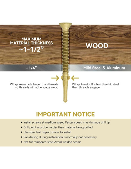 50 Tornillos Autoperforantes T30 Torx 14 x 70 mm para Madera a Metal