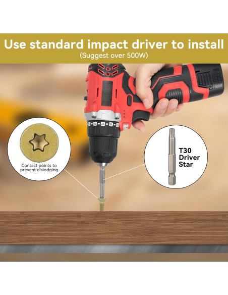 50 Tornillos Autoperforantes T30 Torx 14 x 70 mm para Madera a Metal