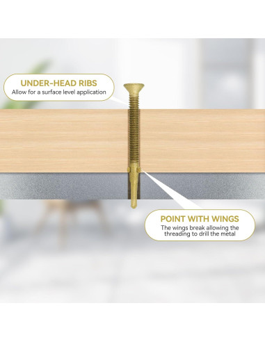 50 Tornillos Autoperforantes T30 Torx 14 x 70 mm para Madera a Metal