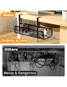 Bandeja Organizadora de Cables Foellstoe - 40x12x7 cm - Sin Taladrar 2