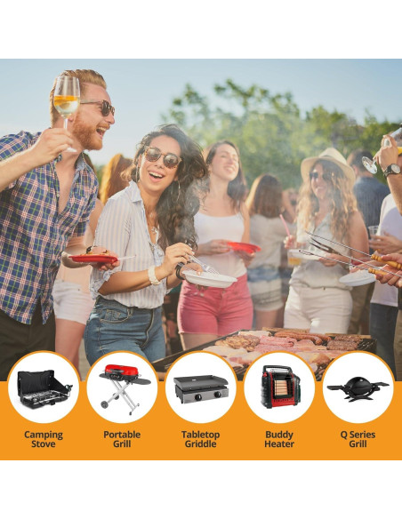 Adaptador de Manguera de Propano Jakivew 4 Pies QCC1 20lb a 1lb