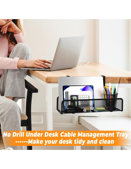 Bandeja Organizadora de Cables Foellstoe - 40x12x7 cm - Sin Taladrar