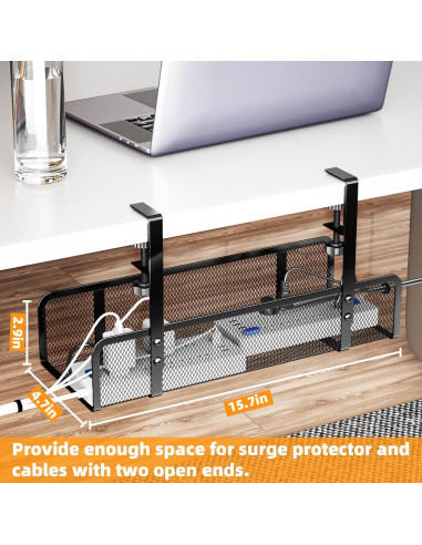 Bandeja Organizadora de Cables Foellstoe - 40x12x7 cm - Sin Taladrar