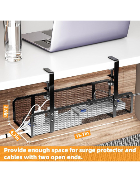 Bandeja Organizadora de Cables Foellstoe - 40x12x7 cm - Sin Taladrar
