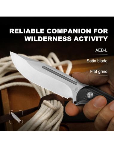 Cuchillo de Caza Kizer Ursa Major 11.3 cm Hoja AEB-L con Funda