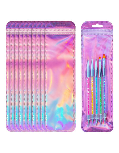 100 Bolsas de Empaque Holográficas Lokyango 6.5x24 cm Reutilizables