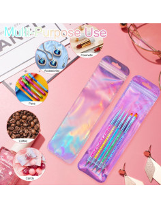 100 Bolsas de Empaque Holográficas Lokyango 6.5x24 cm Reutilizables 2