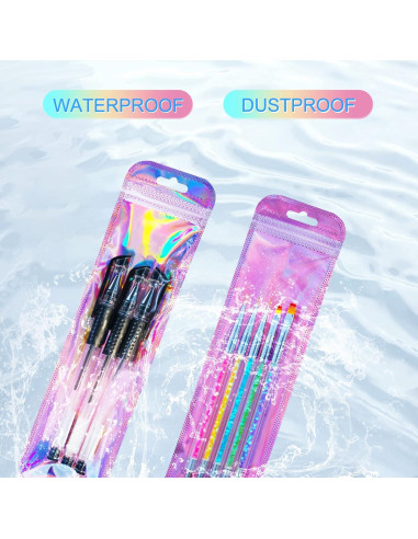 100 Bolsas de Empaque Holográficas Lokyango 6.5x24 cm Reutilizables