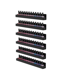 Estante para Esmalte de Uñas FEMELI 6 Estantes 38.1 cm Negro