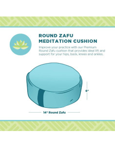 Cojín de Meditación Zafu Bean Products Redondo 35.5cm Aqua 2