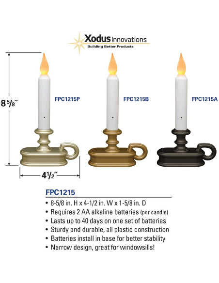 Vela LED de Ventana Xodus Antiguo 21.6cm con Sensor