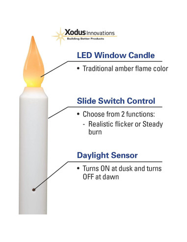 Vela LED de Ventana Xodus Antiguo 21.6cm con Sensor