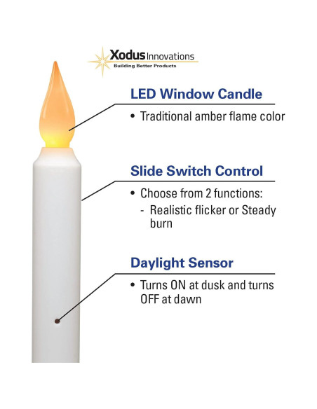 Vela LED de Ventana Xodus Antiguo 21.6cm con Sensor