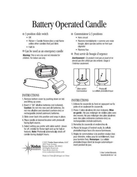 Vela LED de Ventana Xodus Antiguo 21.6cm con Sensor
