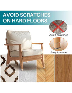 24 Protectores de Suelo Ansible para Patas de Silla Rectangular 2