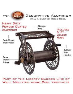 Carrete de Manguera de Pared Liberty Garden 704 - Bronce, 38.1m 2