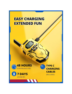 Walkie Talkies Recargables Inspireyes 2 Paquete Niños 4.83 km 2