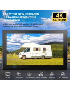 Sistema de Cámara de Respaldo 4K DVKNM 10.1" 4 Cámaras HD 1080P 2