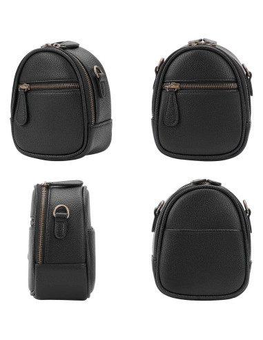 Bolsa de cámara bandolera 1L PU impermeable negra DSLR