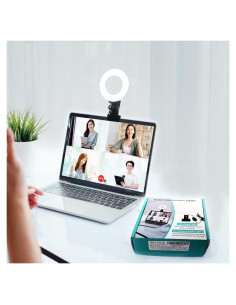 Kit de Iluminación LED Ring Light 3200K-6500K Ajustable para Videoconferencias y Creadores de Contenido