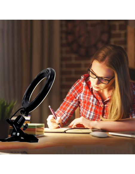 Kit de Iluminación LED Ring Light 3200K-6500K Ajustable para Videoconferencias y Creadores de Contenido