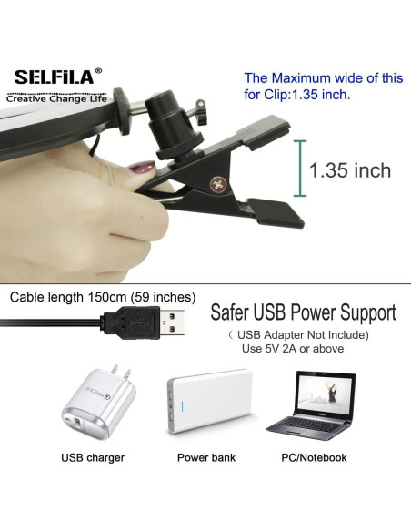 Kit de Iluminación LED Ring Light 3200K-6500K Ajustable para Videoconferencias y Creadores de Contenido