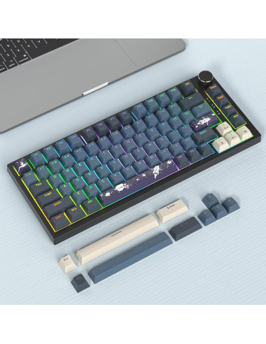 Teclado Mecánico Gaming Owpkeenthy 75% RGB 82 Teclas TKL