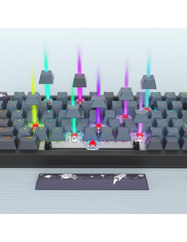 Teclado Mecánico Gaming Owpkeenthy 75% RGB 82 Teclas TKL