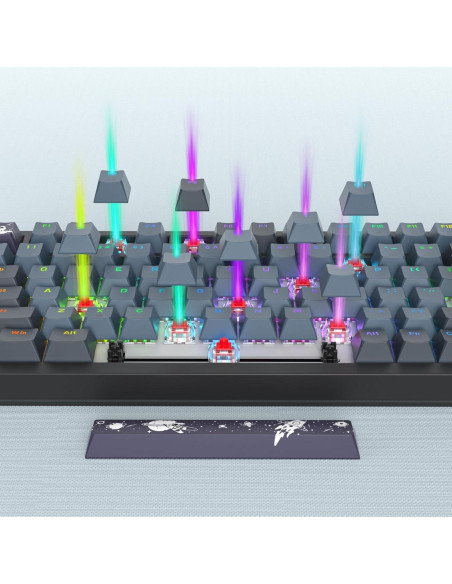 Teclado Mecánico Gaming Owpkeenthy 75% RGB 82 Teclas TKL