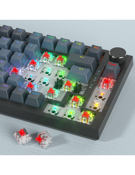 Teclado Mecánico Gaming Owpkeenthy 75% RGB 82 Teclas TKL