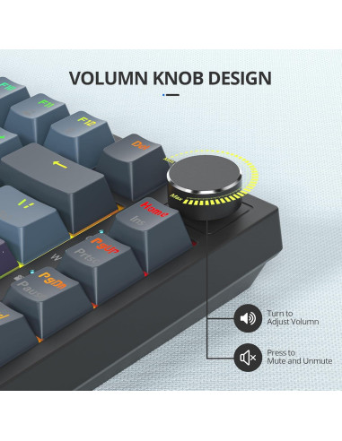 Teclado Mecánico Gaming Owpkeenthy 75% RGB 82 Teclas TKL