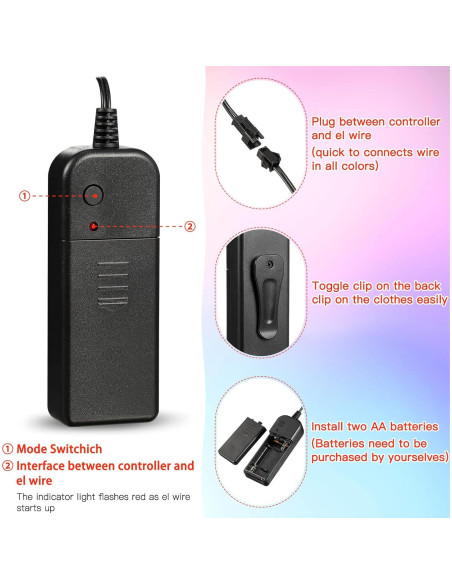 Cable Neón LED Hortsun 2 Metros 15 Paquetes Brillantes