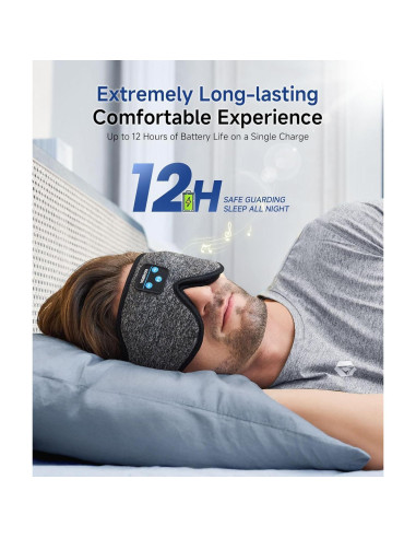 Máscara de Sueño Voerou con Auriculares Bluetooth Inalámbricos