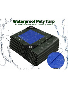 Lona Impermeable TARPAL 3x3m Verde/Azul (Paquete de 2) 2