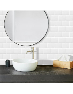 Azulejo de metro autoadhesivo DEWOO 10 hojas 30.48x30.48cm blanco 2