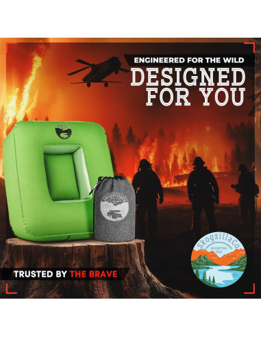 Almohada Inflable de Camping SkogzillaCo TrailNeck 1.0 Verde