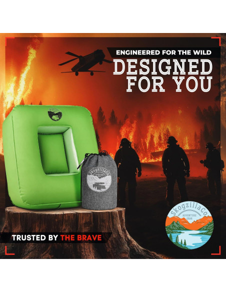 Almohada Inflable de Camping SkogzillaCo TrailNeck 1.0 Verde